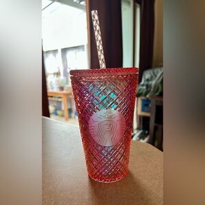 AUTHENTIC Starbucks grande peach holiday tumbler 2021